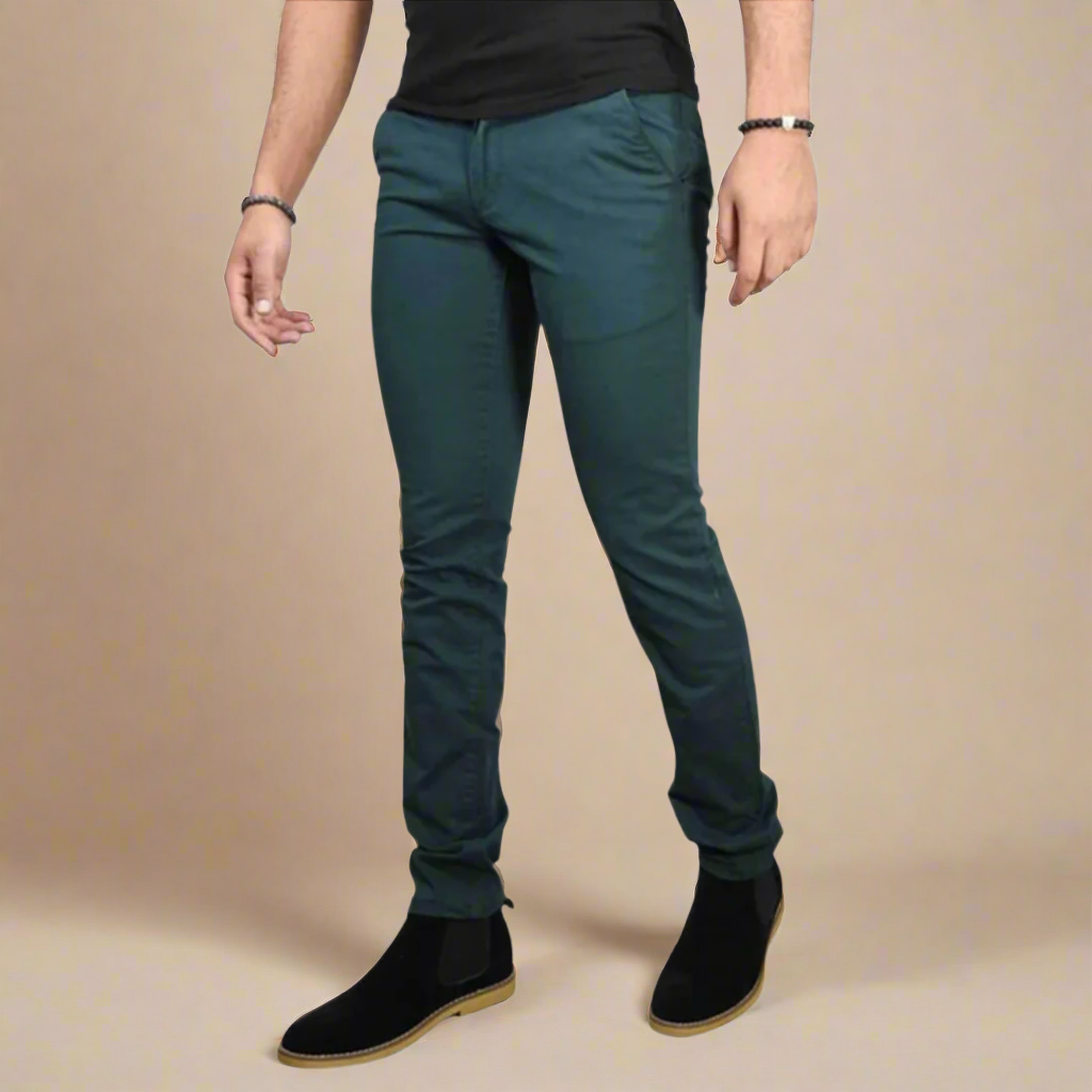 Mens Chinos Stretch Fabric Modern Slim Fit
