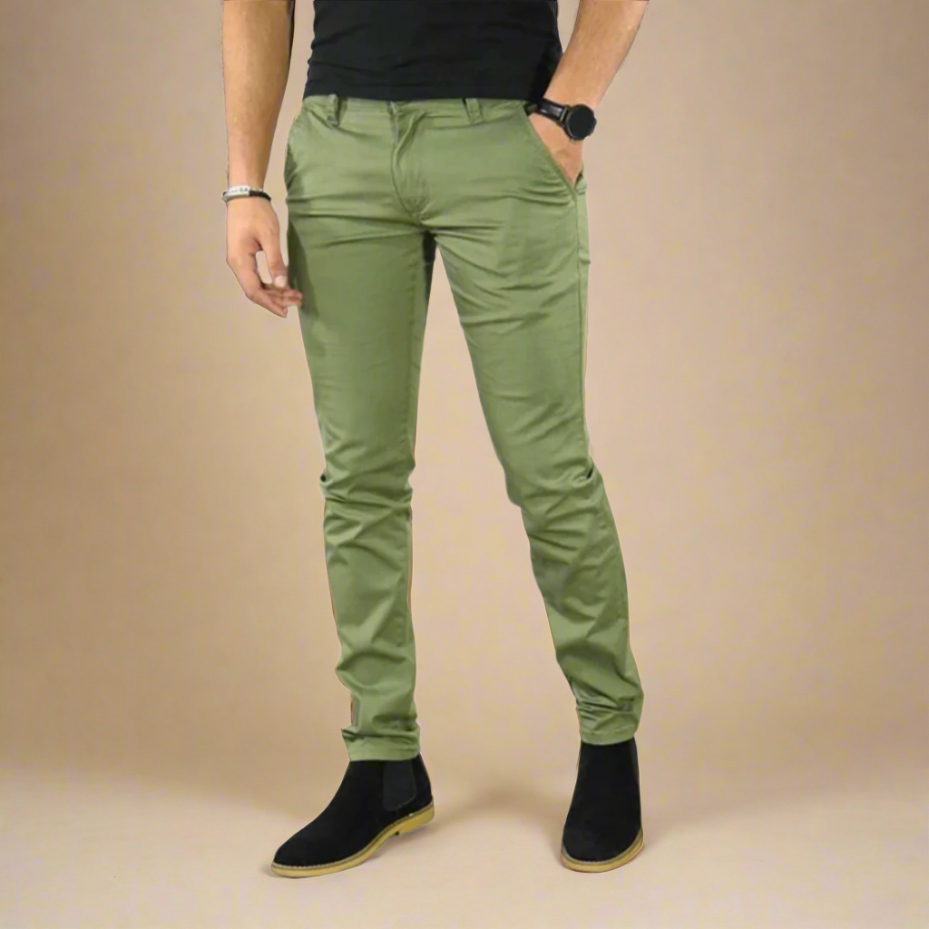Mens Chinos Stretch Fabric Modern Slim Fit