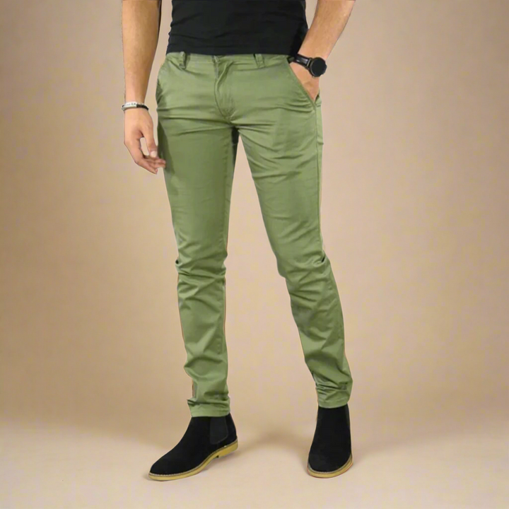 Mens Chinos Stretch Fabric Modern Slim Fit
