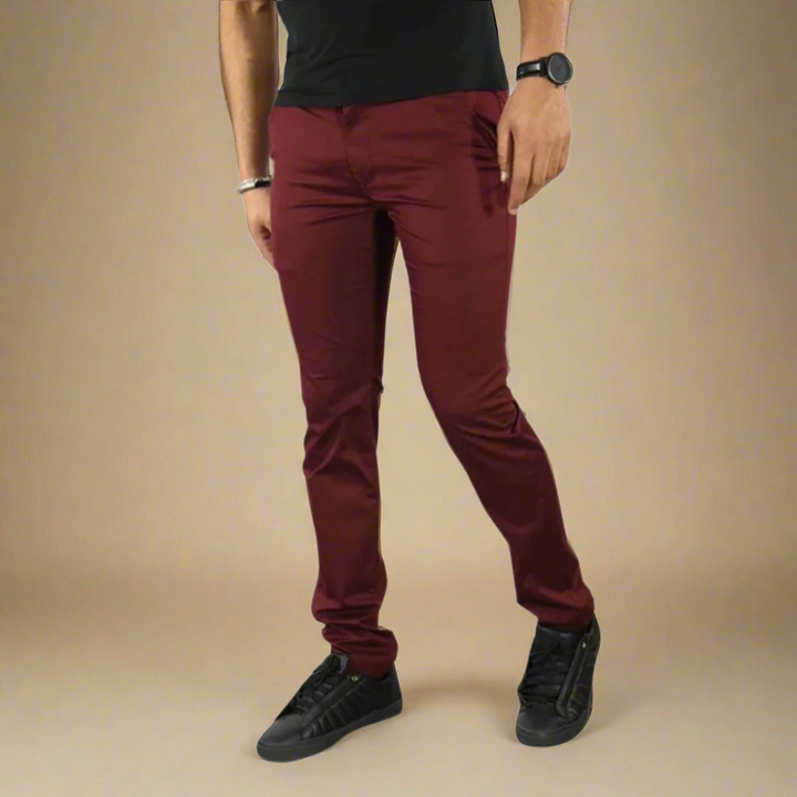 Mens Chinos Stretch Fabric Modern Slim Fit - BritishMode
