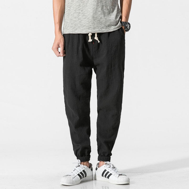 Mens Lightweight Polyester Blend Trousers Flexible Fit