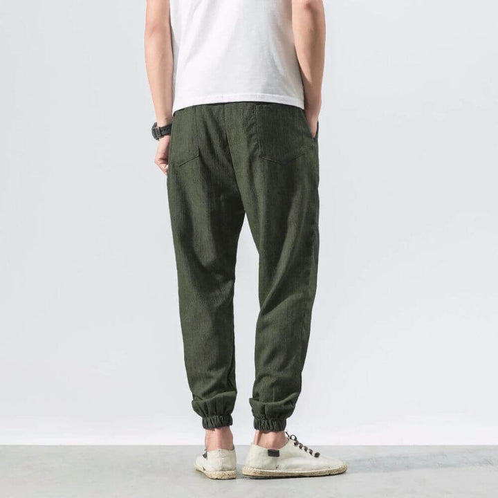 Mens Lightweight Polyester Blend Trousers Flexible Fit