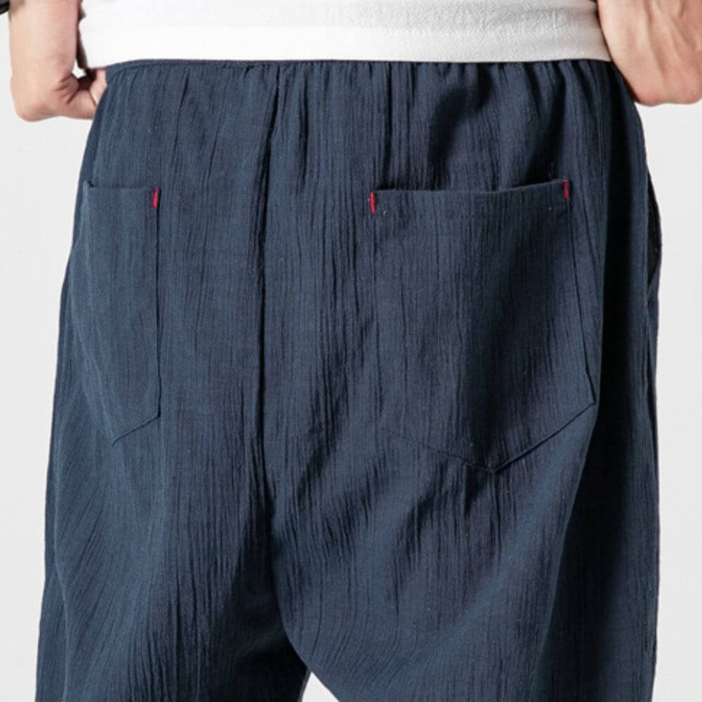 Mens Lightweight Polyester Blend Trousers Flexible Fit