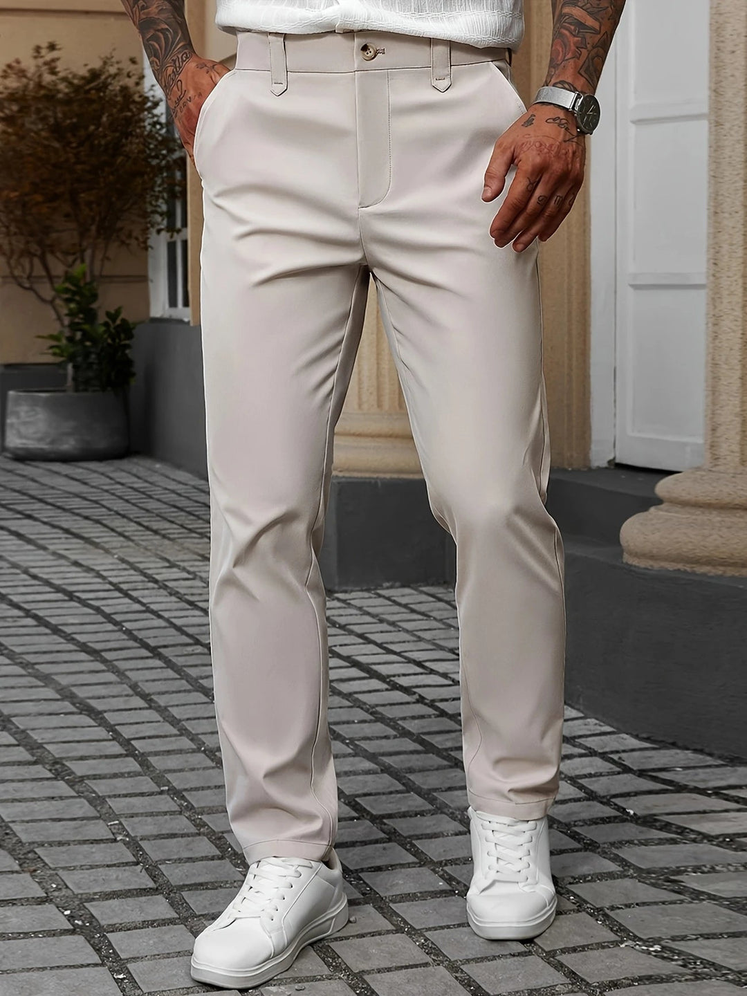 Mens Trousers Breathable Blend Loose Fit for Easy Movement