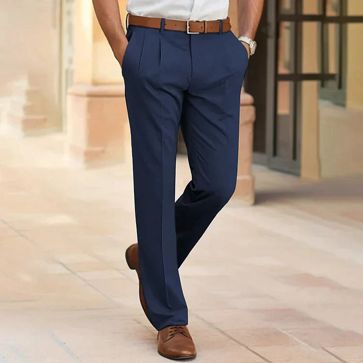 Mens Trousers Polyester Blend Relaxed Fit