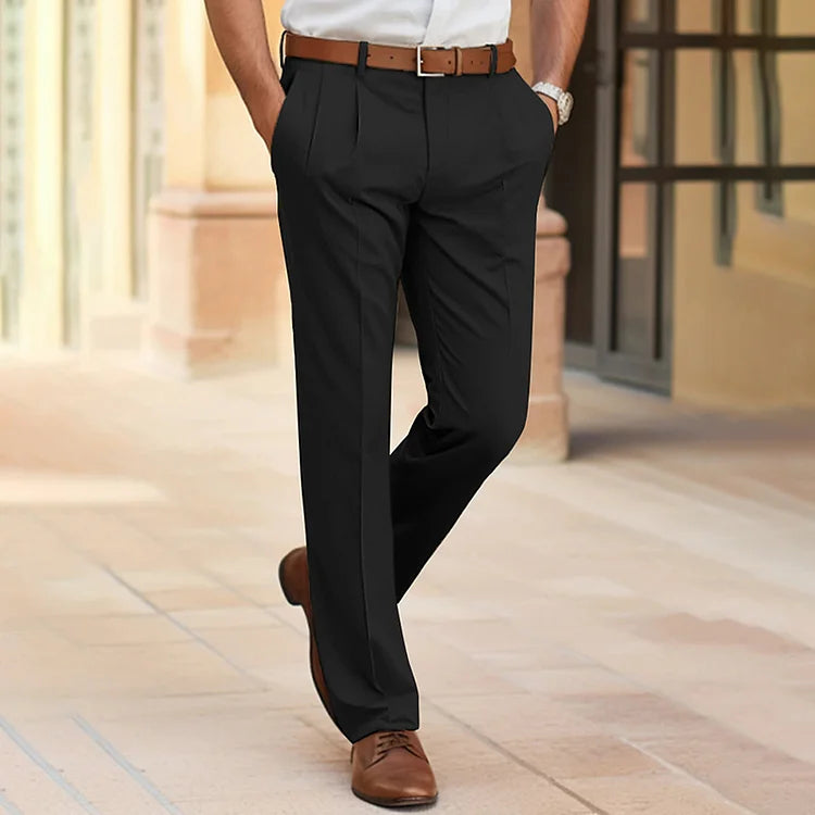 Mens Trousers Polyester Blend Relaxed Fit