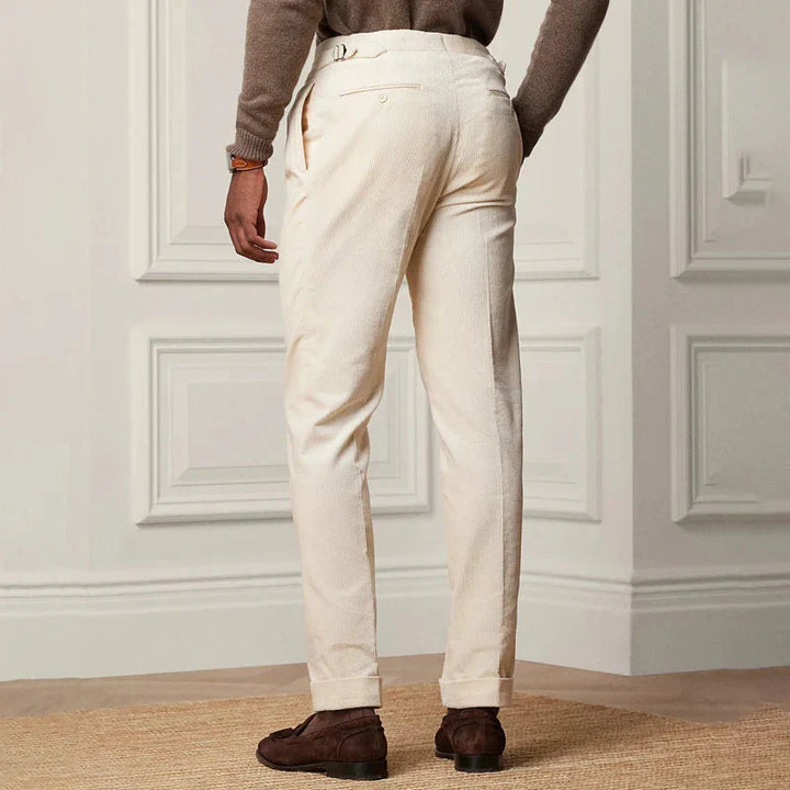 Mens Trousers Soft Blend Straight Cut Comfortable Waist