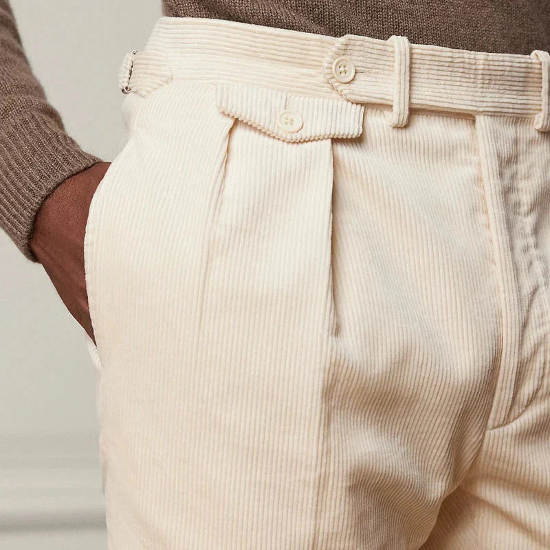 Mens Trousers Soft Blend Straight Cut Comfortable Waist