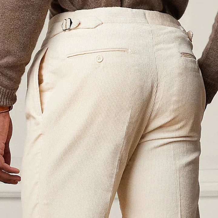 Mens Trousers Soft Blend Straight Cut Comfortable Waist