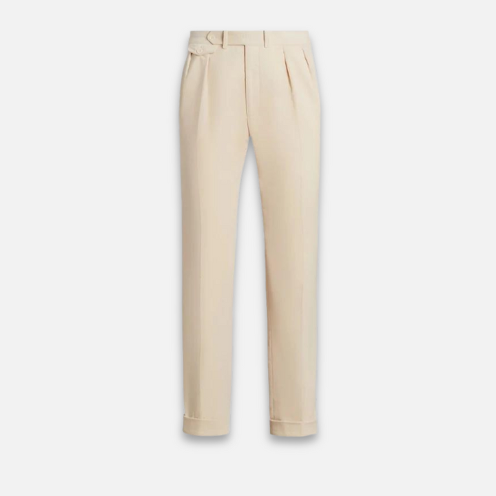 Mens Trousers Soft Blend Straight Cut Comfortable Waist - BritishMode