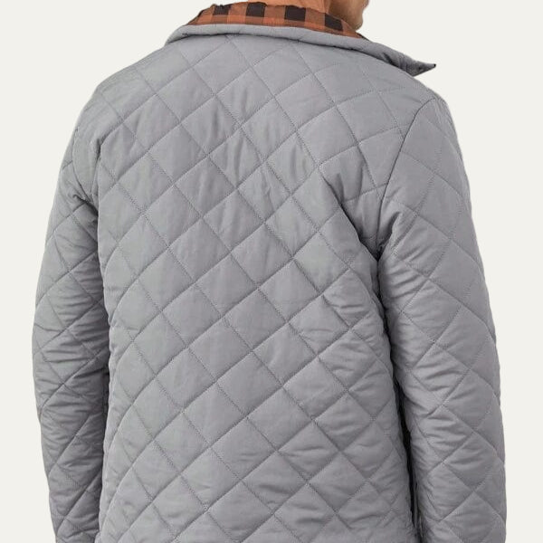 Mens Quilted Jacket Diamond Stitch Insulated Warm