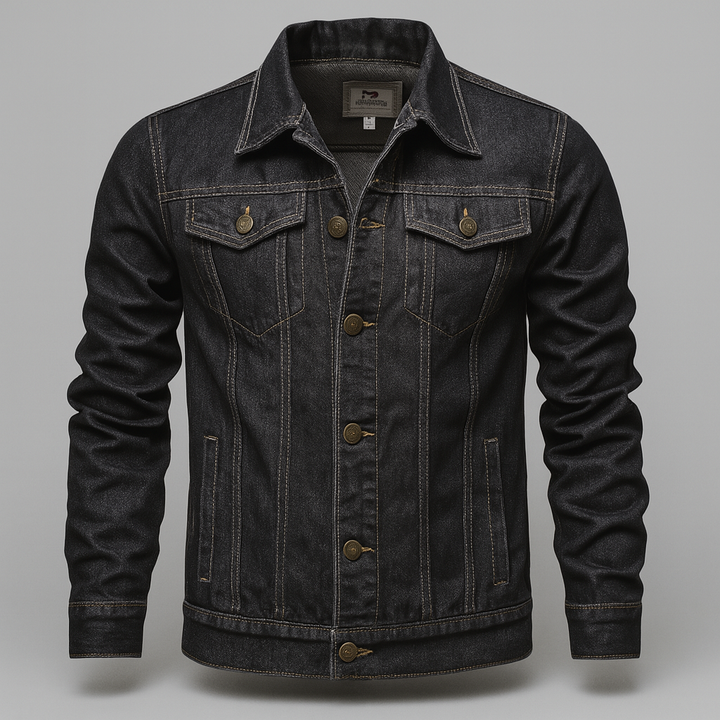 Mens Trucker Jacket Structured Fit with Chest Pockets - BritishMode