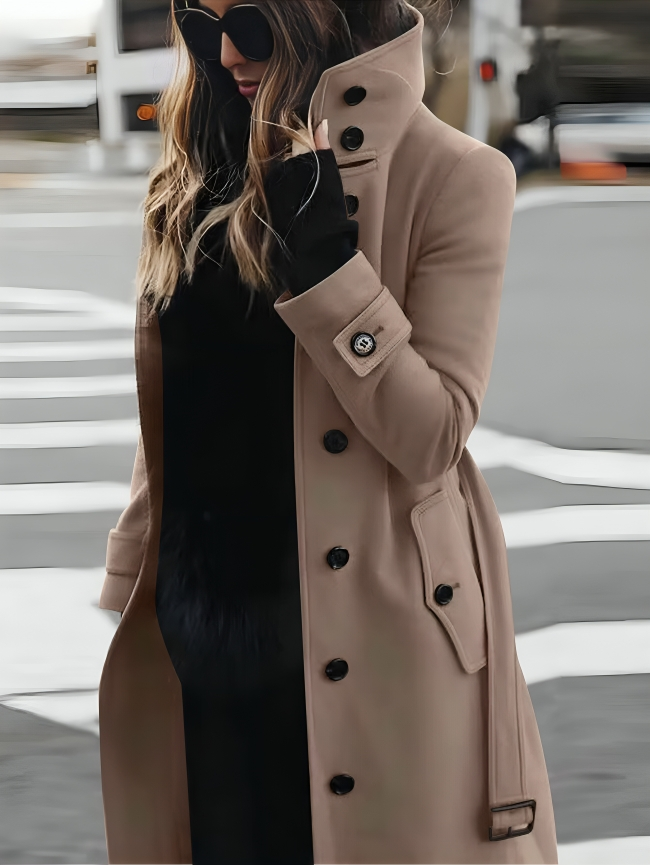 Womens Double Breasted Raincoat Classic Fit