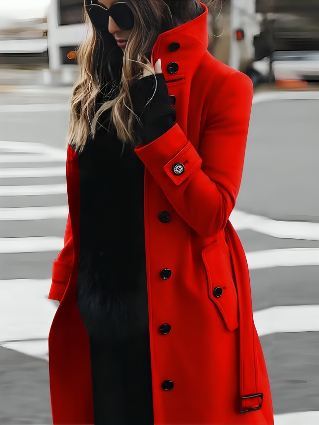 Womens Double Breasted Raincoat Classic Fit