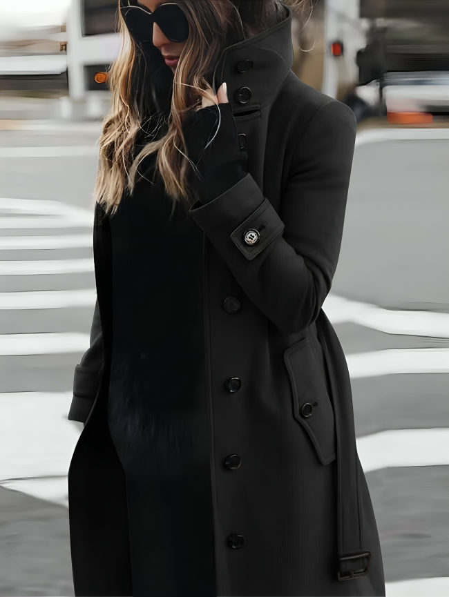 Womens Double Breasted Raincoat Classic Fit
