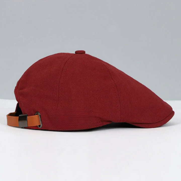 Unisex Flat Cap with Curved Flap Textured Top