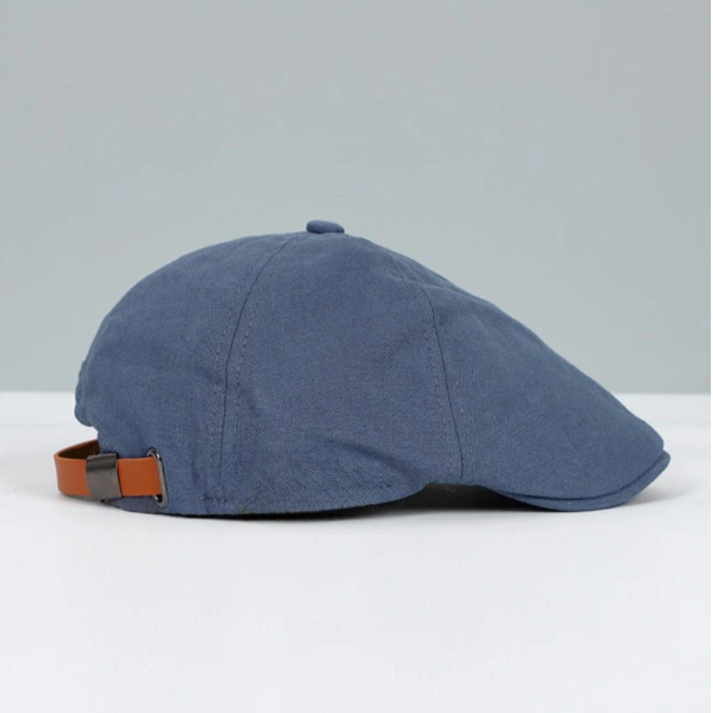 Unisex Flat Cap with Curved Flap Textured Top