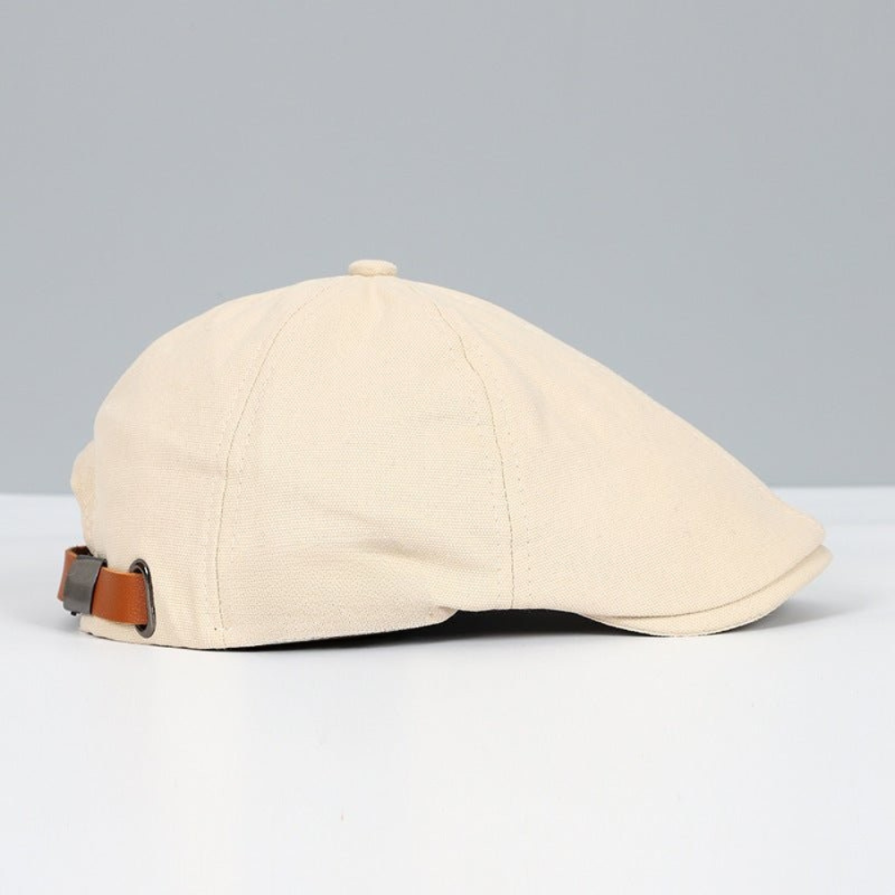 Unisex Flat Cap with Curved Flap Textured Top