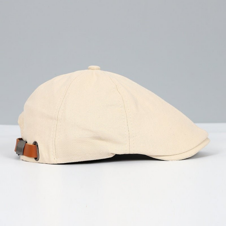 Unisex Flat Cap with Curved Flap Textured Top