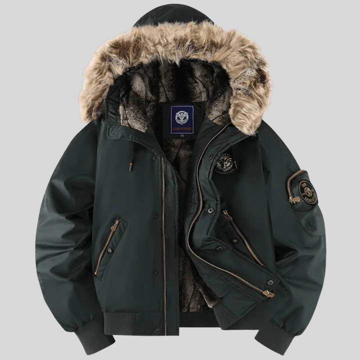 Womens Padded Bomber Jacket Faux Fur Hooded Style - BritishMode