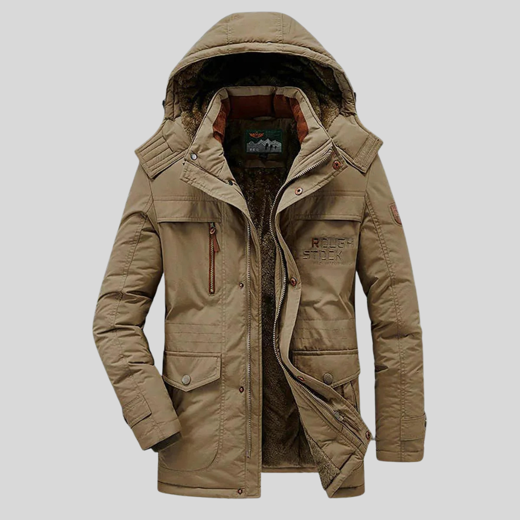 Mens Parka Insulated Warm Fit