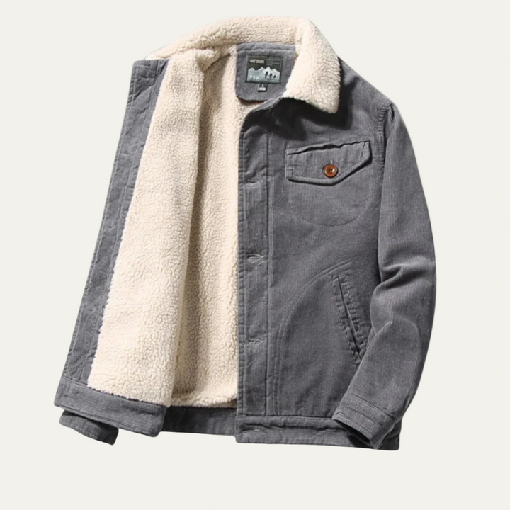 Mens Corduroy Trucker Jacket Full Sherpa Lining - BritishMode