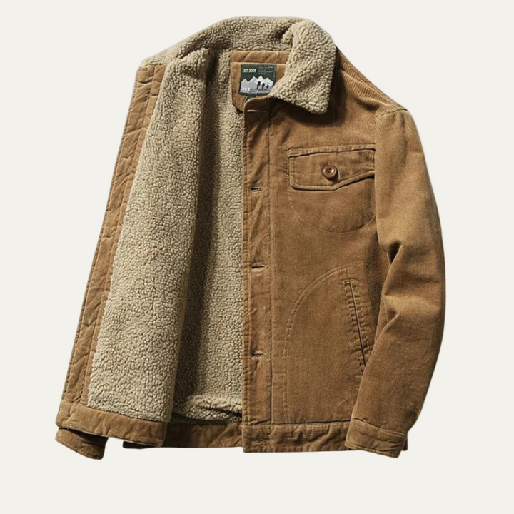 Mens Corduroy Trucker Jacket Full Sherpa Lining