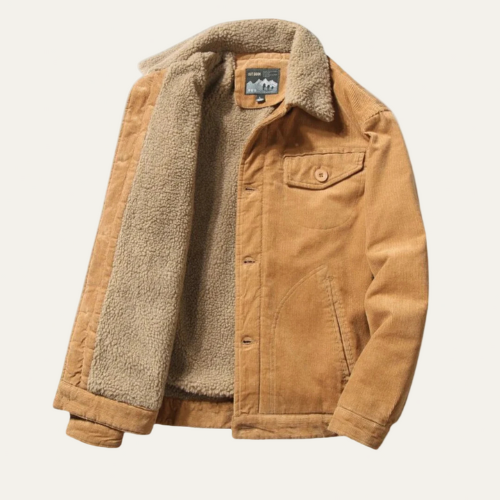 Mens Corduroy Trucker Jacket Full Sherpa Lining