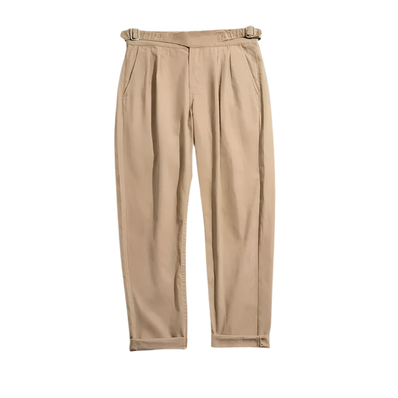 Mens Cotton Pants Vintage Style Relaxed Fit
