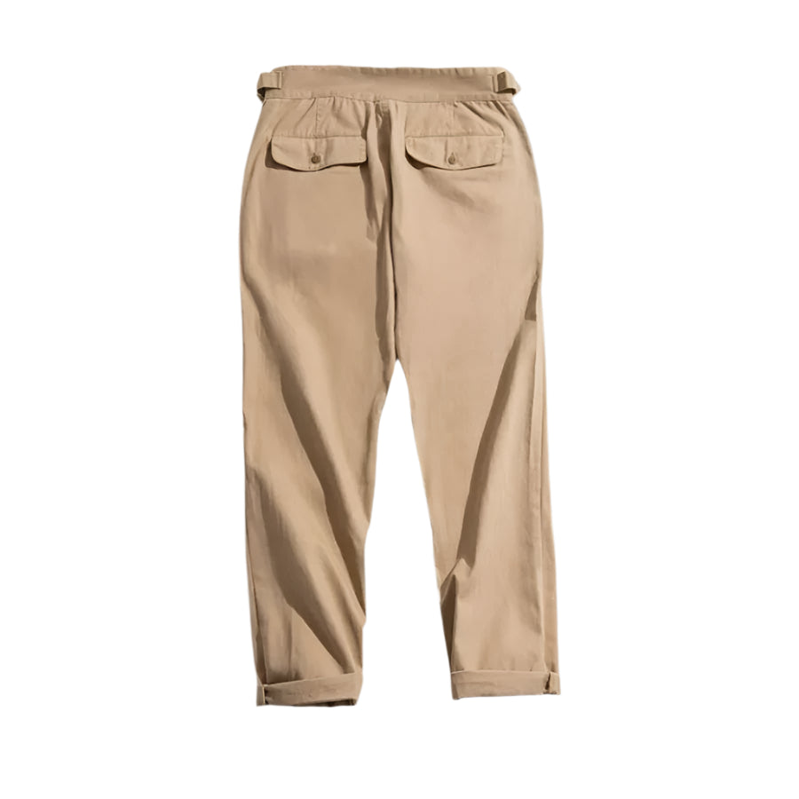 Mens Cotton Pants Vintage Style Relaxed Fit