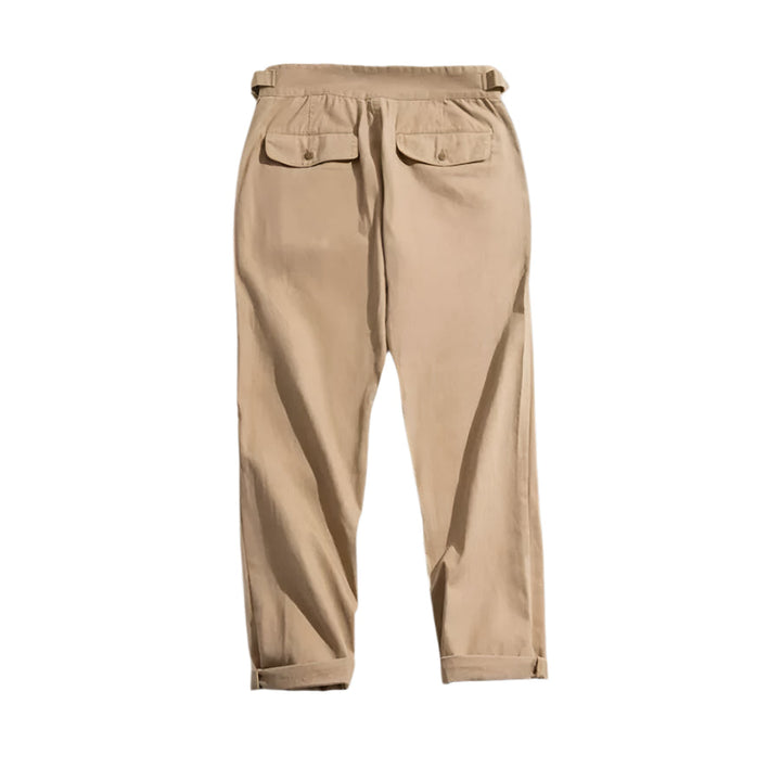 Mens Cotton Pants Vintage Style Relaxed Fit