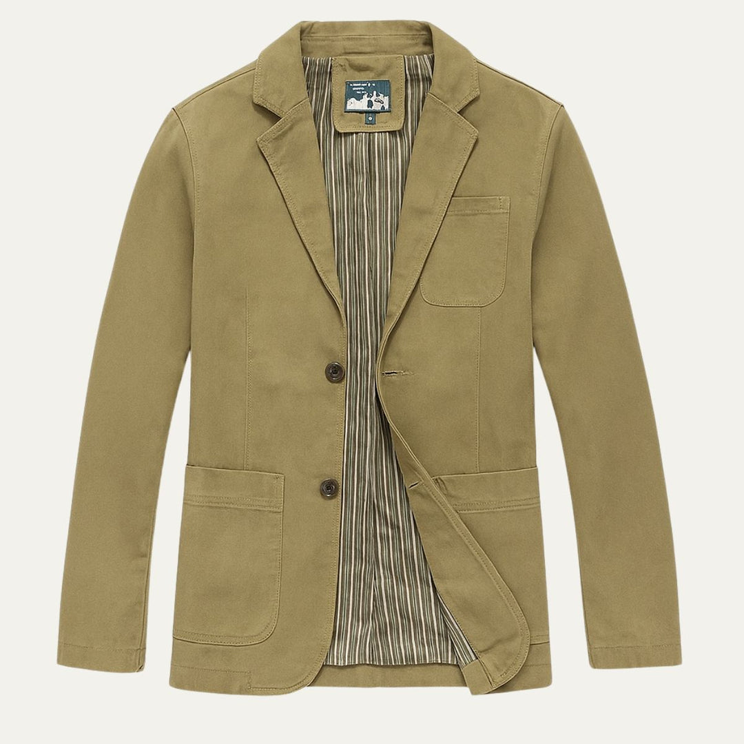 Mens Cotton Windbreaker Jacket with Pockets Blazer Style