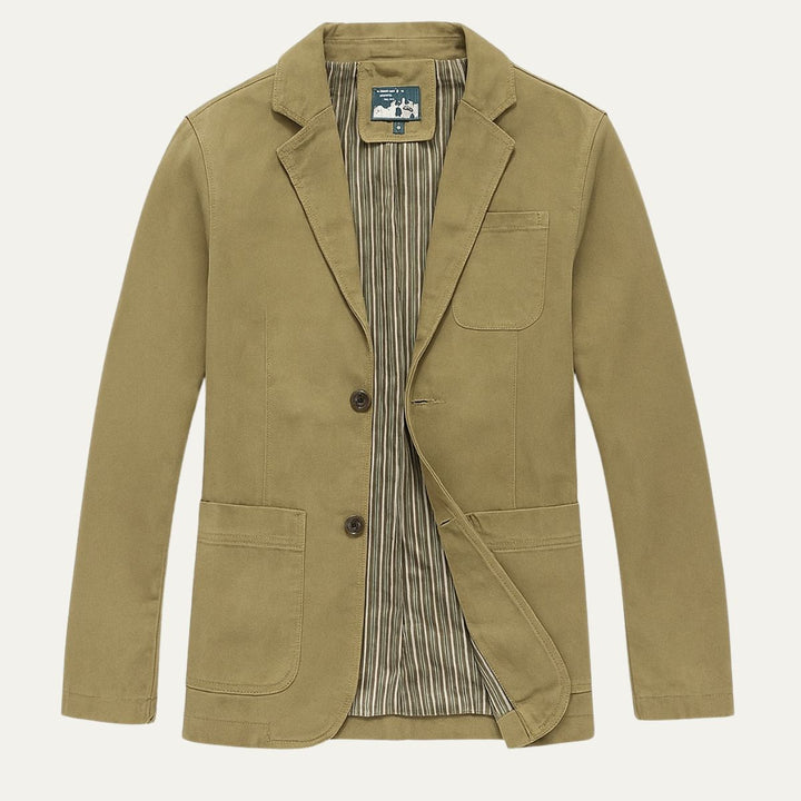Mens Cotton Windbreaker Jacket with Pockets Blazer Style