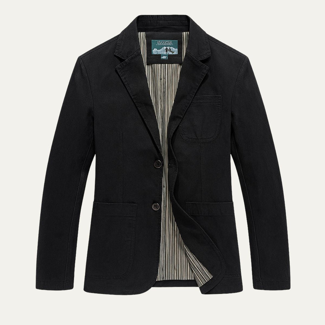 Mens Cotton Windbreaker Jacket with Pockets Blazer Style