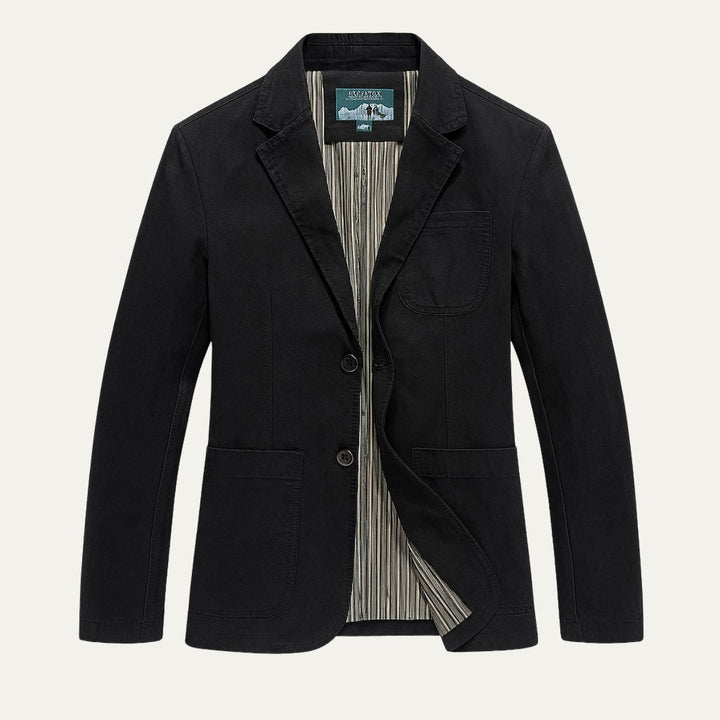 Mens Cotton Windbreaker Jacket with Pockets Blazer Style