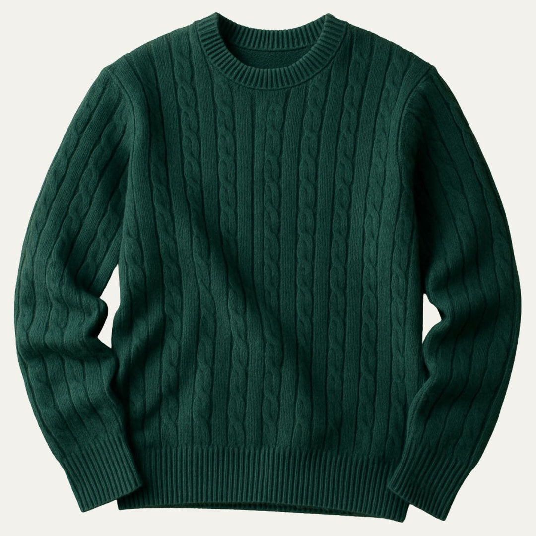 Mens Sweater Cable Knit Classic Fit - BritishMode