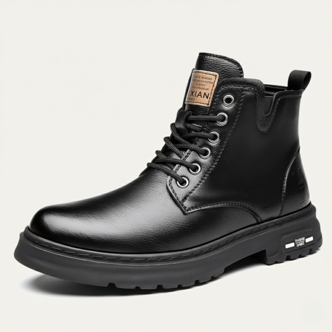 Mens Leather Ankle Boots Durable Non-Slip Design