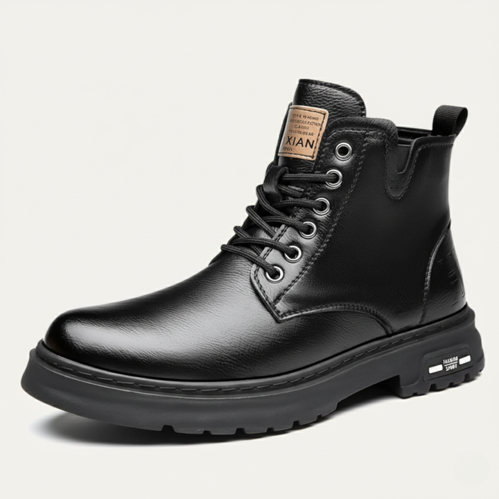 Mens Leather Ankle Boots Durable Non-Slip Design