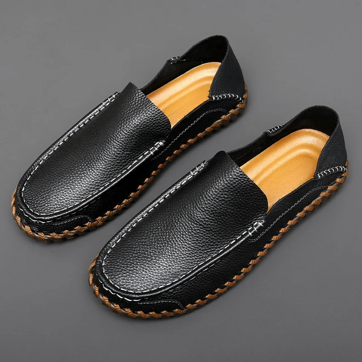 Mens Leather Loafers Handmade Slip-On Cushioned Comfort