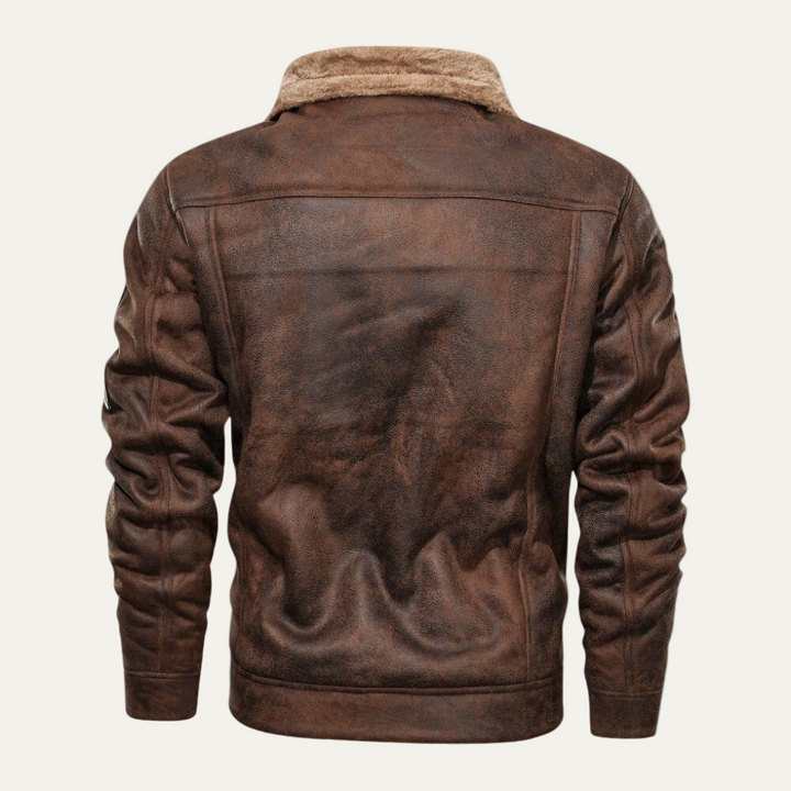 Mens Suede Trucker Jacket with Shearling Lining