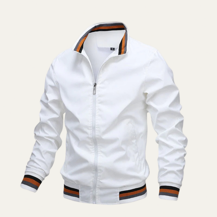 Mens Bomber Jacket Ribbed Trim Sporty Style - BritishMode