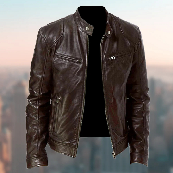 Mens Leather Jacket Elegant Design Regular Fit