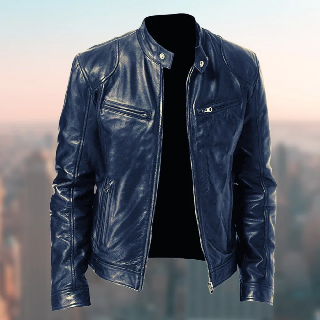Mens Leather Jacket Elegant Design Regular Fit