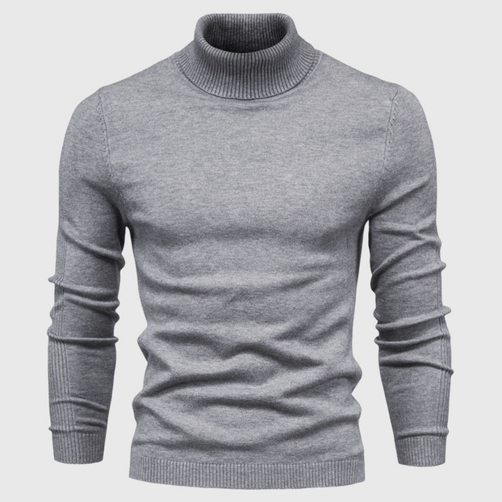 Mens Knit Turtleneck Sweater Plain Fit