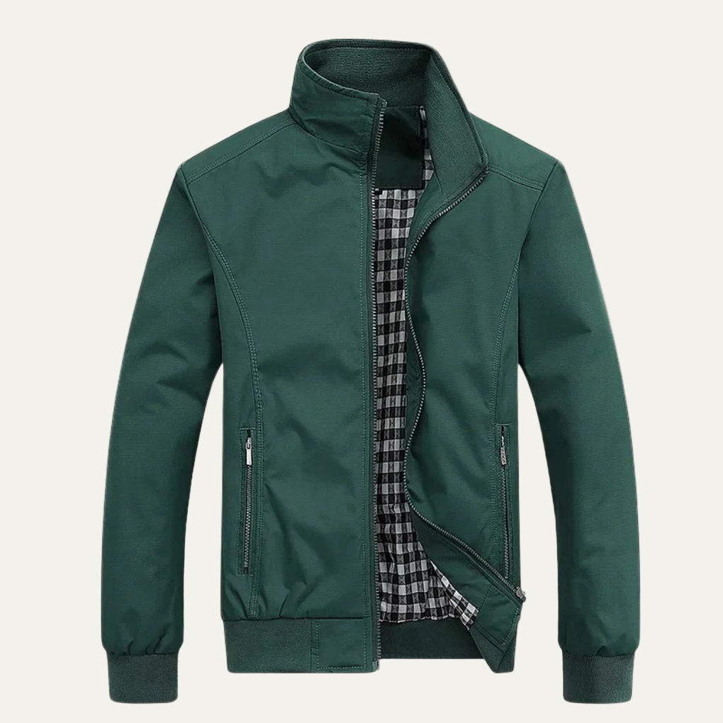 Mens Zip Jacket Wind-Resistant Stand Collar - BritishMode