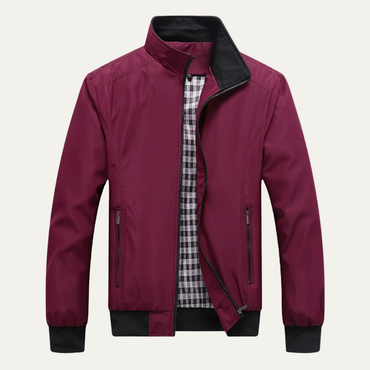 Mens Zip Jacket Wind-Resistant Stand Collar