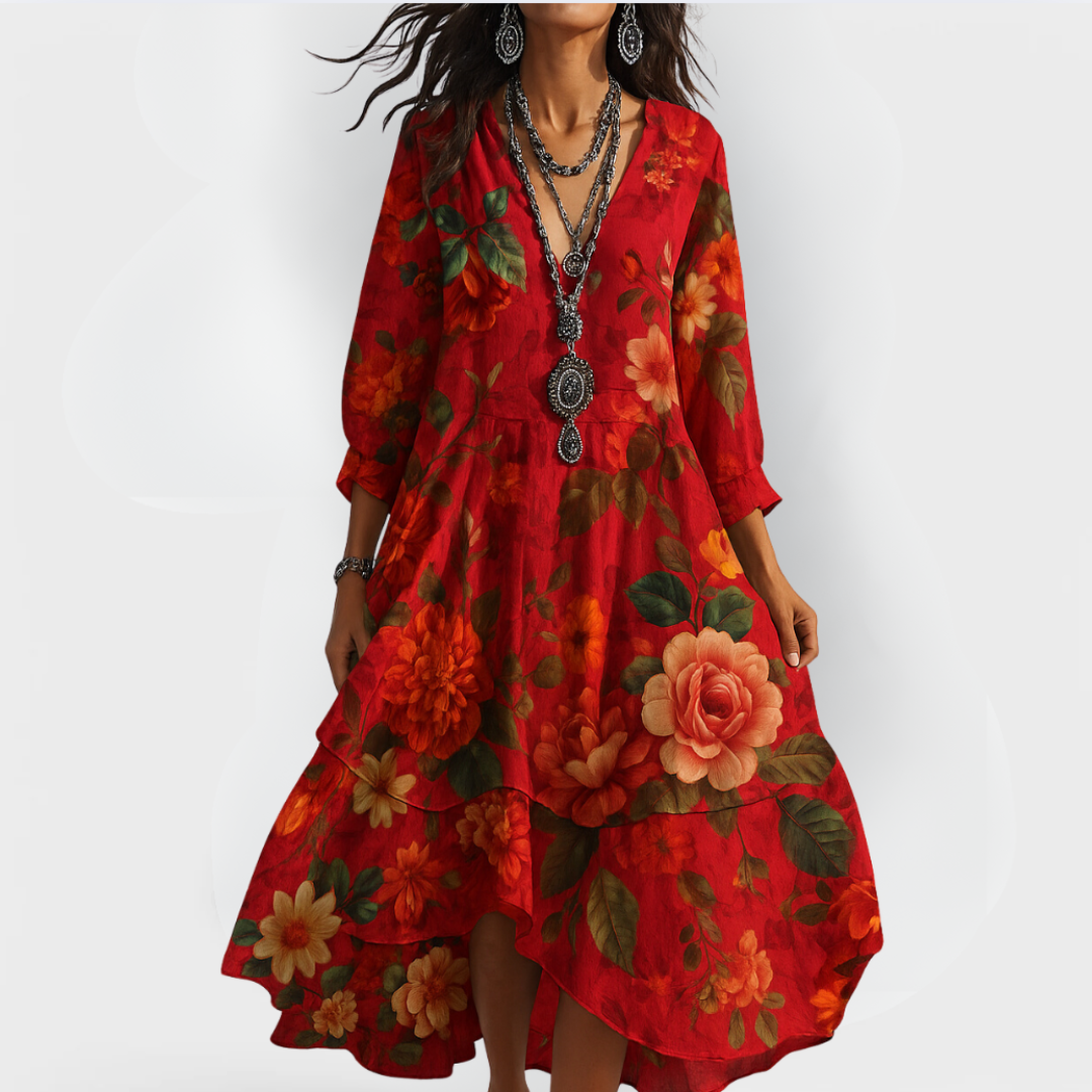 Womens Summer Dress with Petal Detail Breezy Fit