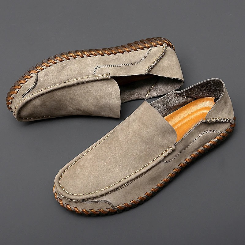 Mens Leather Loafers Handmade Slip-On Cushioned Comfort
