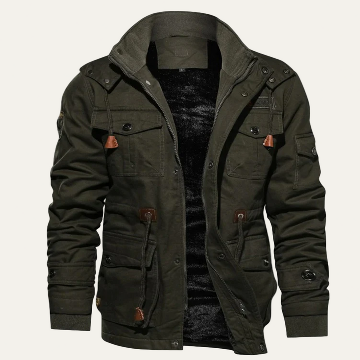 Mens Cargo Jacket Multi Pocket Military Style