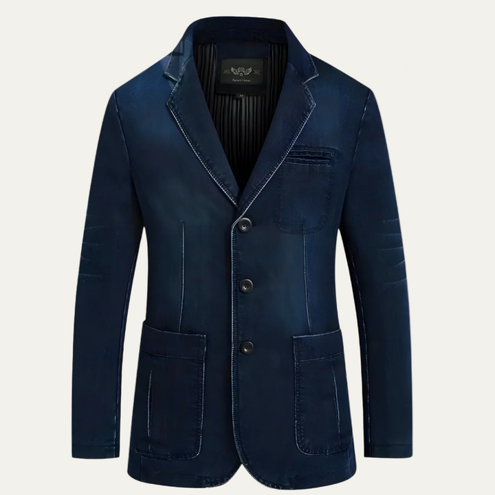 Mens Denim Blazer Jacket Oversized Relaxed Fit - BritishMode